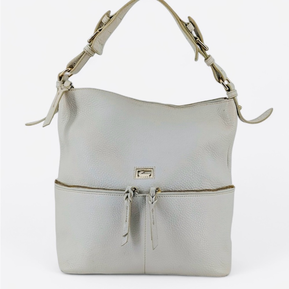 Dooney & Bourke Dillen White Leather double pocket satchel Shoulder Bag